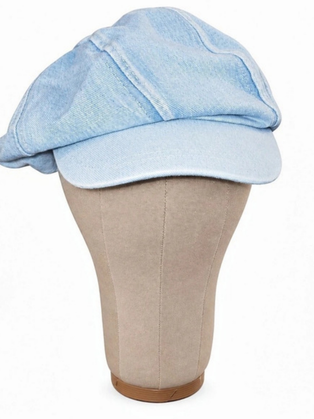 Light Blue Denim Oversized Newsboy Cap